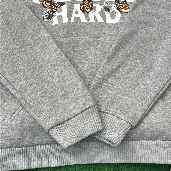Gray Hoodie with Inspirational Graphic and Butterflies - Picture 5 of 5